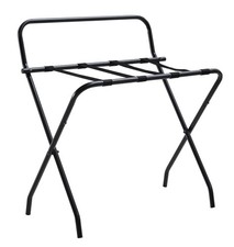Kings Brand Furniture - Metal Luggage Rack, Suitcase Stand with Back, Black