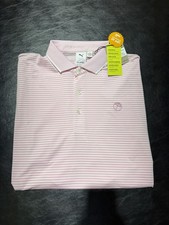 NWT MEN'S PUMA AP MATTR TRADITIONS POLO, SIZE: XL, COLOR: PINK/WHITE M10.12