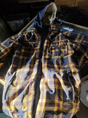 686 Reserved Plaid Hooded Waterproof Insulated Ski Jacket Size 6