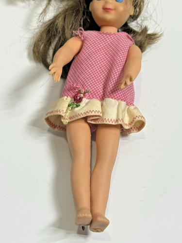 6” Vintage Mattel Barbie Tutti Doll 1960's Brunette w/ Spare Clothes & Play Case - Afbeelding 4 van 24