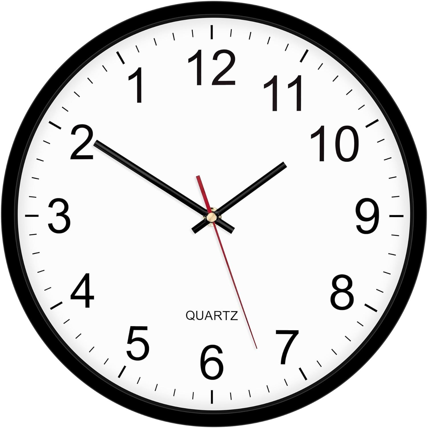 Black Backwards Wall Clock Runs Counterclockwise 12 Inch Silent Non Ticking B...