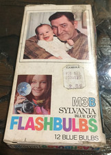 Sylvania Blue Dot M3B Flashbulbs 12 Blue Bulbs, USA New Old Stock