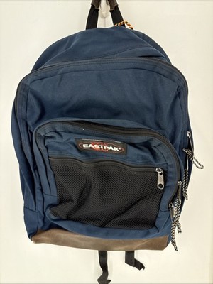 Vintage Eastpak Leather Cowhide Bottom Backpack Bag Made In