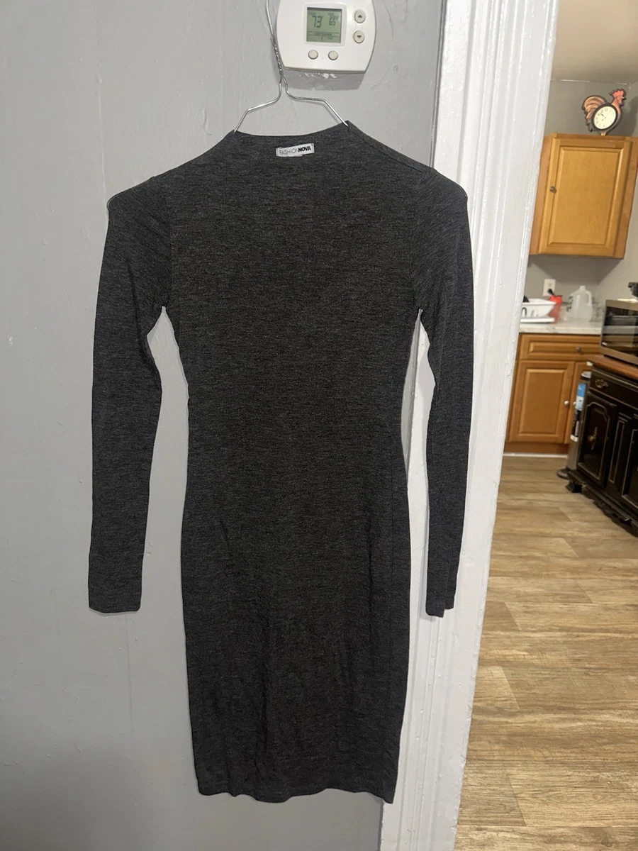 green emerald velvet dress Fashion Nova Women’s Black Sheer Mesh Long Sleeve Bodycon Dress Size S main image 0
