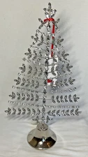 BELLA LUX CHRISTMAS TREE 17” SILVER  METAL  RHINESTONES NWT