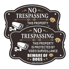 2 Pack No Trespassing Warning Signs Beware of Dogs Property Is Protected By ...