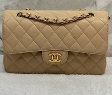 New Chanel Classic Small Double Flap Bag Beige Caviar Gold HW 2021 Receipt