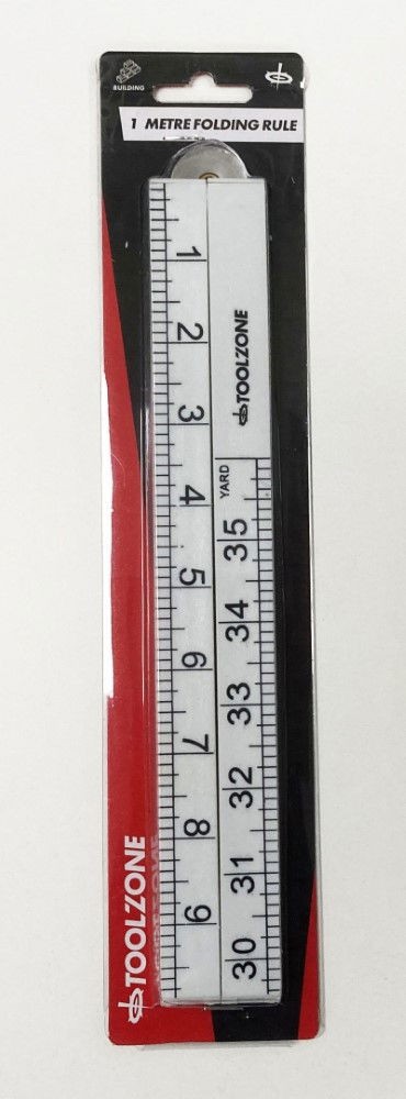 Folding Plastic Rule 1M Metric And Imperial - Toolzone KDPMS165
