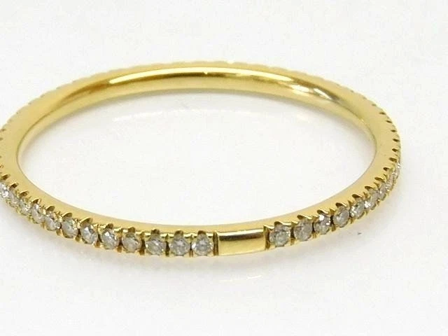 Anillo de eternidad Georg Jensen oro amarillo de 18 quilates diamantes US6,5-7 excelente estado Foto 2 de 4