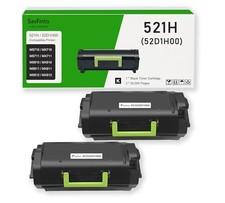 [Paquete de 2] Cartuchos de tóner negro 521H 52D1H00 (2,5K páginas) para impresoras Lexmark