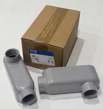 QTY 2 Eaton LB45 Crouse-Hinds 1-1/4" Conduit Bodies Metallic Outlet Box