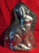 N°609-MOULE A CHOCOLAT/  Lièvre Assis Métal INOX 10,5 cm   chocolate mold