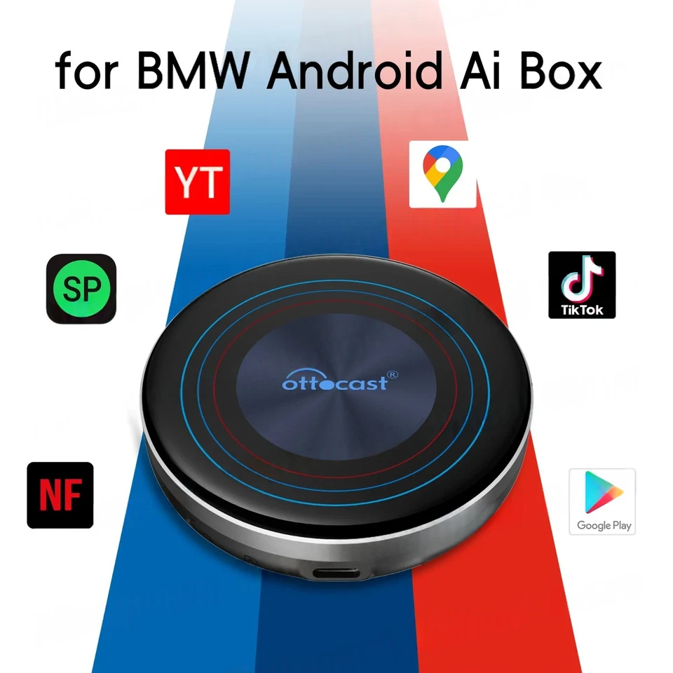 OTTOCAST I3 Android 13 AI Box 4+64 Youtube Split-Screen für BMW Wireless CarPlay