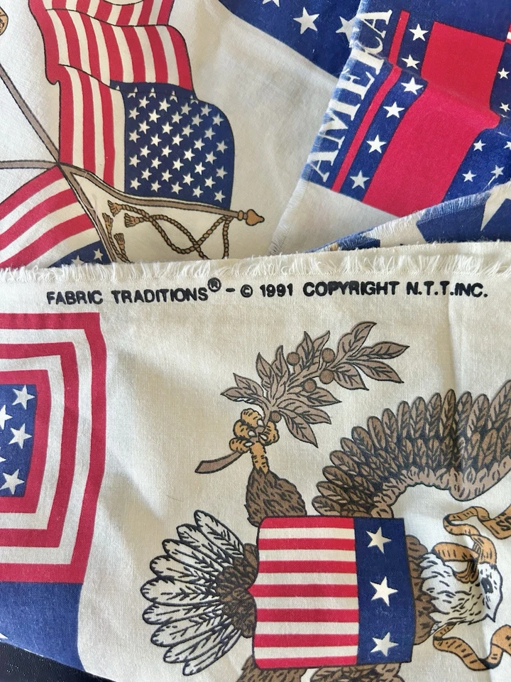 Tecido de algodão vintage 1991 Traditions Colonial America 36 x 44" - Imagem 2 de 4