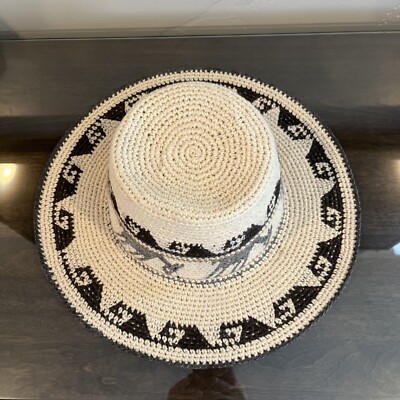 Vintage ALPACA Peruvian WOOL HAT Western HAND WOVEN Unique  display picture 1