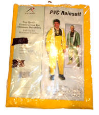 NEW RAINSUIT PVC Rain Jacket Pants Yellow 3XL COMPLETE SET