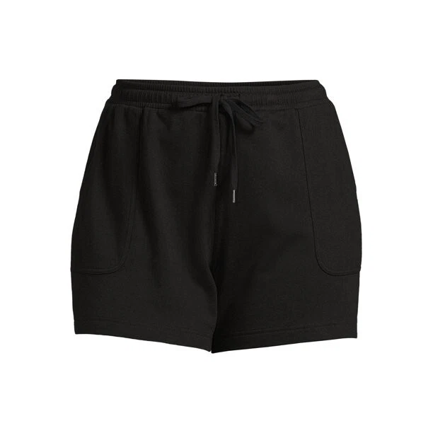 Terra and Sky Women's Plus Size Pull On Knit Shorts, Black 3X(24W-26W)