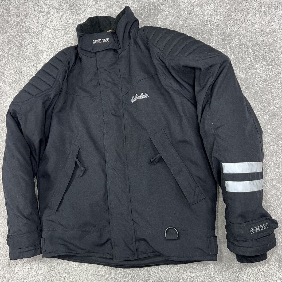 ジャケット・アウター CABELAS JACKT Cabelas Goretex Jacket Mens Medium Black Padded Elbows