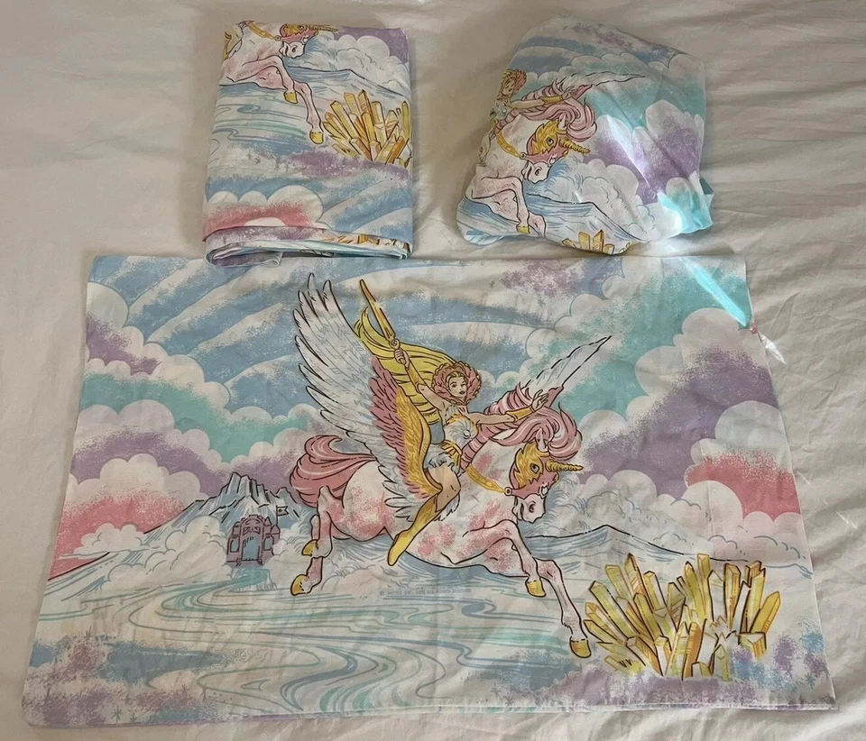 Juego completo de sábanas She-Ra Princess of Power 1985 vintage con 1 funda de almohada Burlington Foto 3 de 4