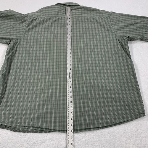 Wrangler Shirt Men's 2XL Green Plaid Utility Mesh Vented Outdoor Fishing Work - Picture 8 of 13