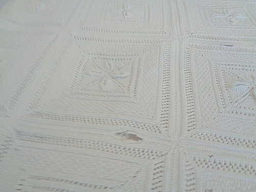 2 Antique White Handmade Crochet bed spreads need repairs - Picture 5 of 12