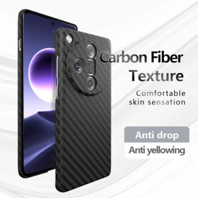 Luxury Carbon fiber Texture PC Hard Back Case For Oppo Find X7 Ultra / X6 Pro