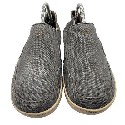 Olukai Nohea Lole Shoes Mens 9 Gray Casual Canvas Fishing 