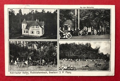 AK REDNITZHEMBACH in Bayern 1929 Kuhr´scher Keller mit Motorrad Fahrrad  ( 95897