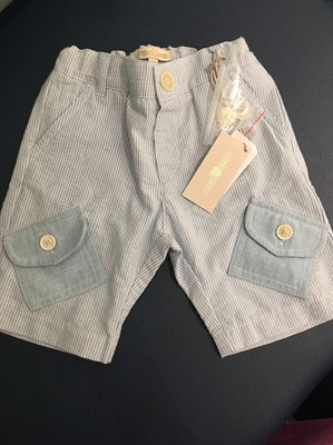 ROBERTO CAVALLI Kids Boys Shorts Blue Stripes 12M - AUTHENTIC / NEW WITH TAGS