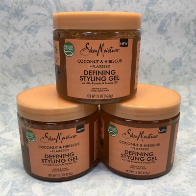Shea Moisture Defining Styling Gel 15oz ( Lot of 3 ) New