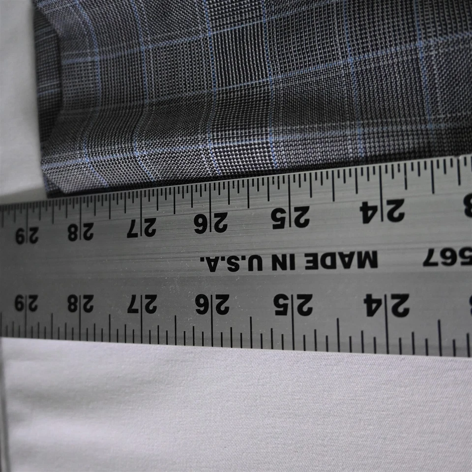 Austin Reed 36x30 Gray Plaid Windsor Woolens 100% Wool Flat Front Dress Pants - Image 4 of 4