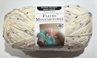 1 FLECKS Yarn in SWEET CREAM by Loops&Threads 355yds 6.53oz Acrylic/Polyester