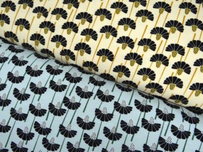 0,50 m Jersey elastisch Blüten Stoff Meterware H 211489-0016