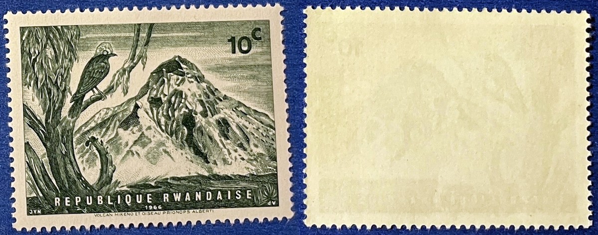 スウェーデン　洋書　本　National Parks of Sweden Rwanda 1966 Bird Mountain Sc-182 Dark Green MNH OG #W14 - US
