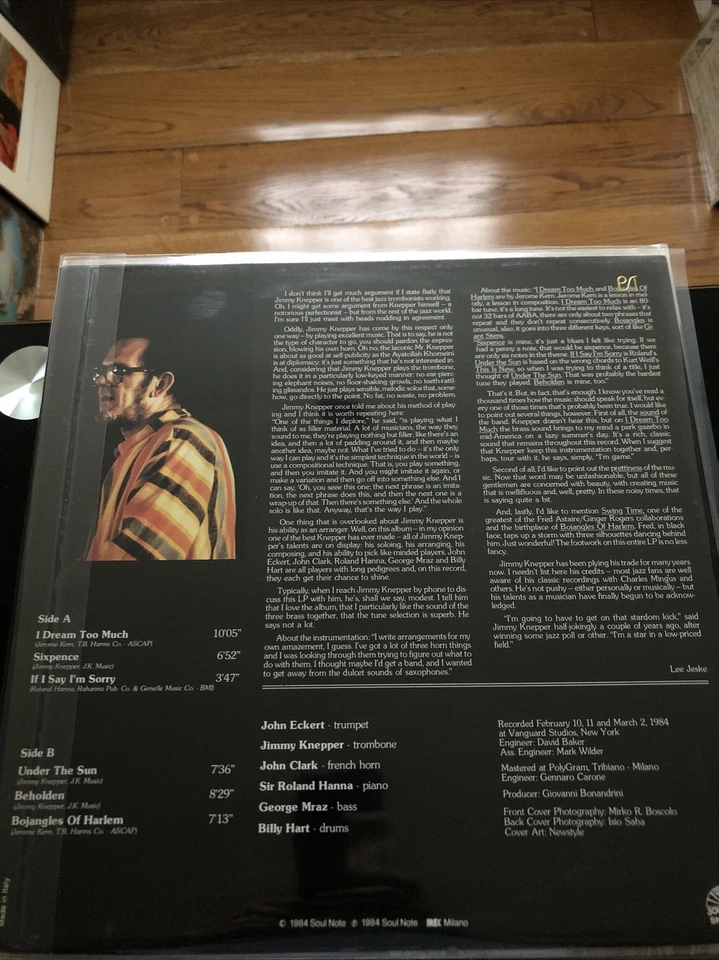 Mint- Jimmy Knepper Sextet I Dream Too Much Soul Note Records Stereo LP — 第 2/4 张图片