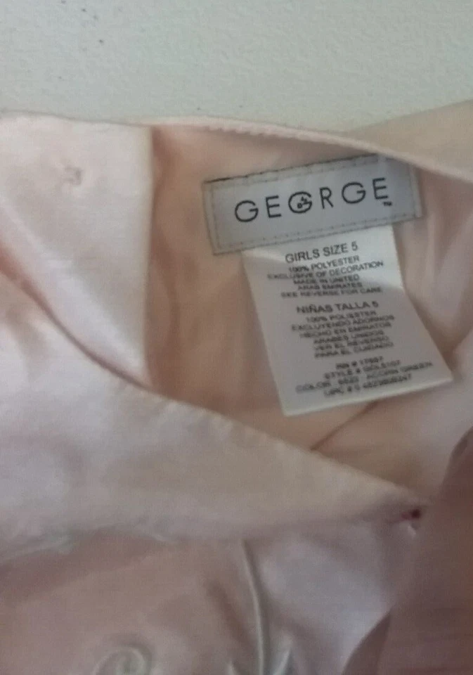 VESTIDO NIÑA GEORGE TALLA 5 ROSA Y VERDE CON FLORES Foto 2 de 4