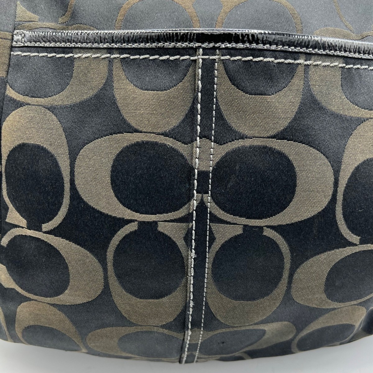 Coach Bag Coach Soho Signature Hobo Coach Grey Black Soho Satchel 