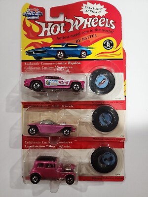 Hotwheels , Lot Of 3 Pink,  Vintage Collection Beatnik Bandit, Mongoose, 32 Ford