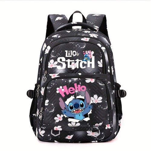 Lilo Stitch Exquisita Mochila Flores Impermeable Bolsa de Viaje Bolsa de Libros - Imagen 11 de 31