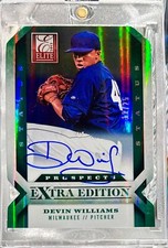 2013 Panini Elite Extra Devin Williams RC AUTO Green Refractor Die-Cut /25 SSP