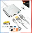 Type C vers HDMI USB 3.0 USB-C Câble adaptateur 3 in 1 Hub Windows Apple Macbook