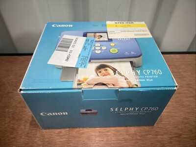 Canon SELPHY CP760 Compact Photo Printer Special Edition Blue Open Box