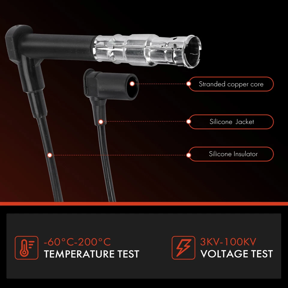 10x Juegos de cables de bujías para Mercedes-Benz 400E 500SEL 1992-1993 E500 1994 Foto 4 de 4