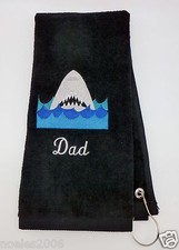 Personalized Embroidered Shark Bowling Hand Golf Towel Monogrammed
