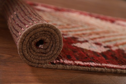 Burgundy Moroccan Oriental Runner Rug 3x10 Wool Hand-knotted Hallway Carpet - Picture 16 of 18