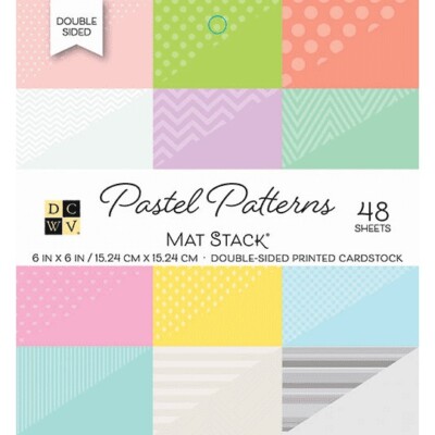 PASTELS PATTERNS MAT STACK 2 Sided Cardstock Pad DCWV 6