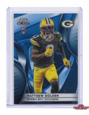 2025 Topps Chrome Black - Rookies Matthew Golden #117 Blue Wave Refractor...