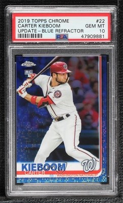 2019 Topps Chrome Update Target Blue Refractor /150 Carter Kieboom Rookie RC 4y4
