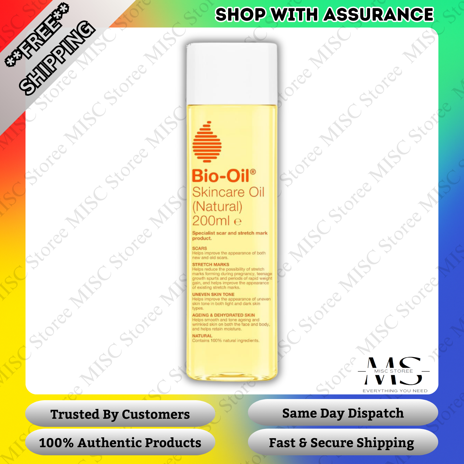 Bio-Oil New Natural Skincare Oil - 100% Natural Formulation - Improve The Appearance Of Scars, Stretch Marks And Uneven Skin Tone - 1 X 200 Ml - Image 3