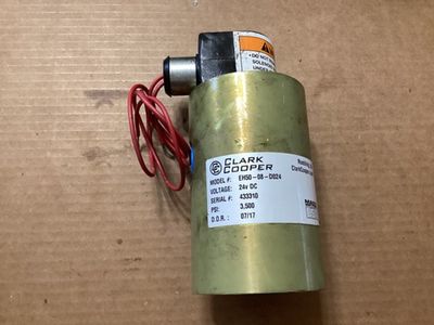#ad Clark Cooper High Pressure Solenoid Valve EH50 08 D024 24 v DC 3500 PSI 1 2 NPT $200.00